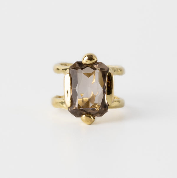 Bond Ring with Large Smoked Quartz