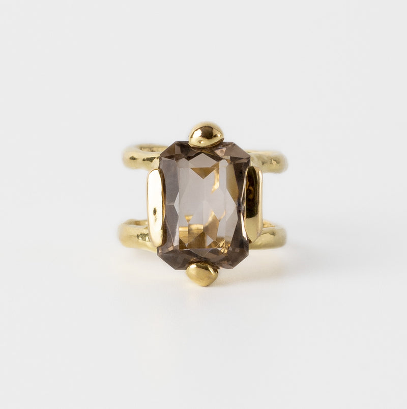 Bond Ring with Large Smoked Quartz