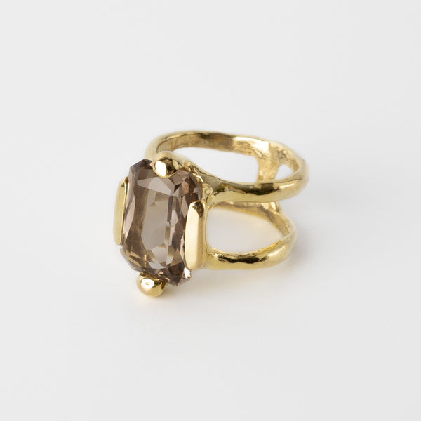 Bond Ring with Large Smoked Quartz