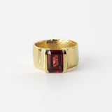 Gold Sking Ring with Rubellite Tourmaline