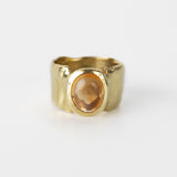Large Flat Ring with Oval Citrine