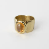 Large Flat Ring with Oval Citrine