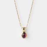 Small Roman Drop Pendant with Oval Cabochon Ruby