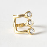 The Three Rocks Gold Ring with Diamonds