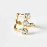 The Three Rocks Gold Ring with Diamonds