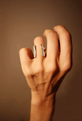 The Two Pillars Gold Ring with Diamonds