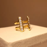 The Two Pillars Gold Ring with Diamonds