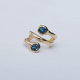 The Two Rocks Gold Ring with Sapphire