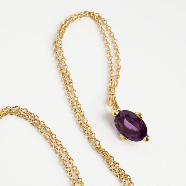 Bond oval amethyst gold necklace