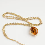 Bond oval citrine gold necklace