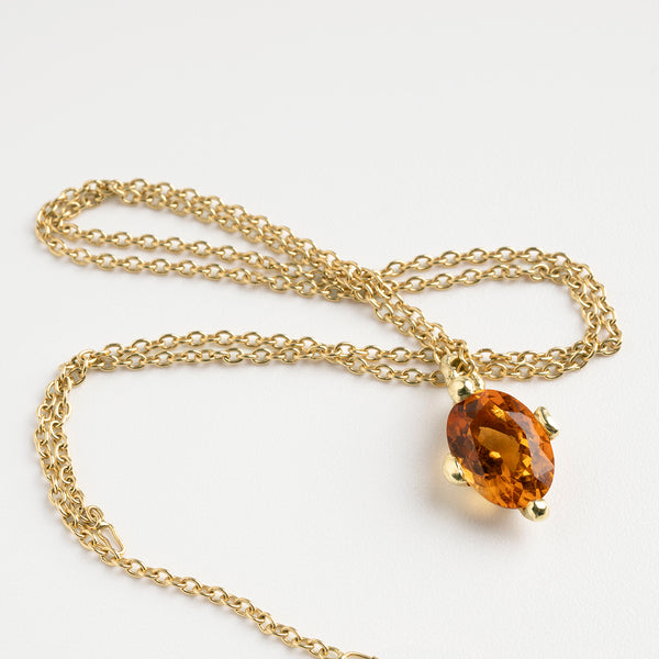 Bond oval citrine gold necklace