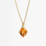 Bond oval citrine gold necklace