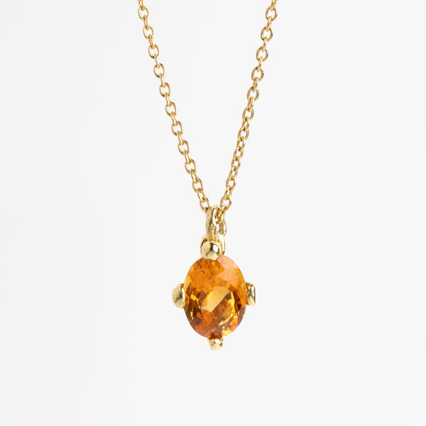 Bond oval citrine gold necklace