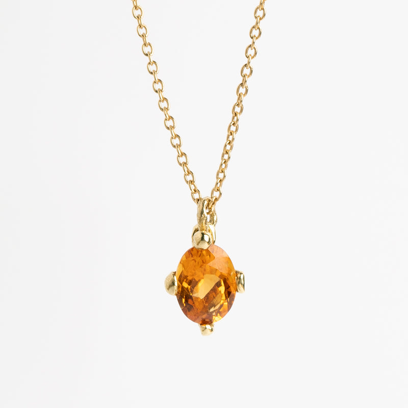 Bond oval citrine gold necklace