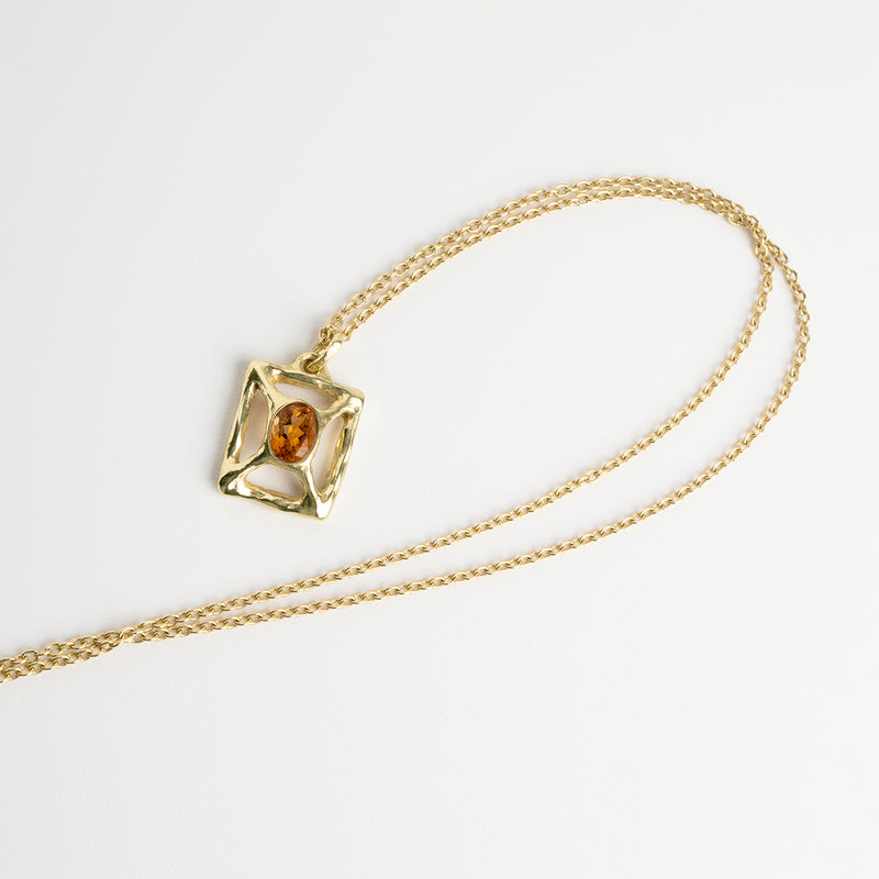 The Centre Piece Citrine gold necklace