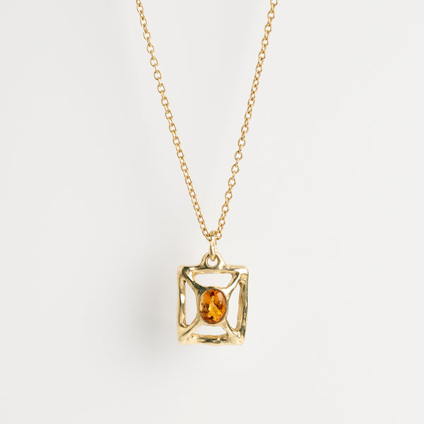 The Centre Piece Citrine gold necklace