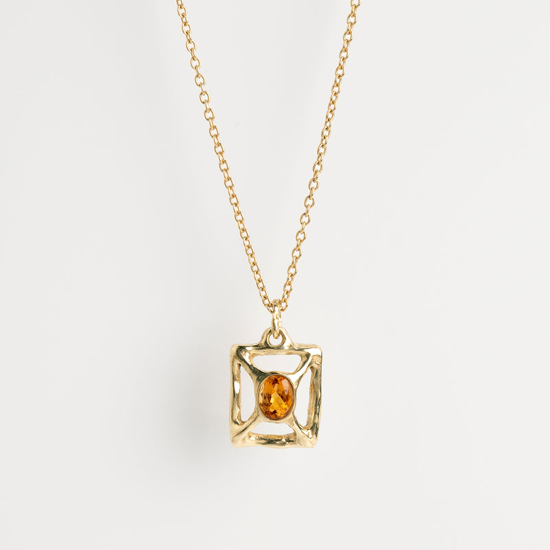 The Centre Piece Citrine gold necklace