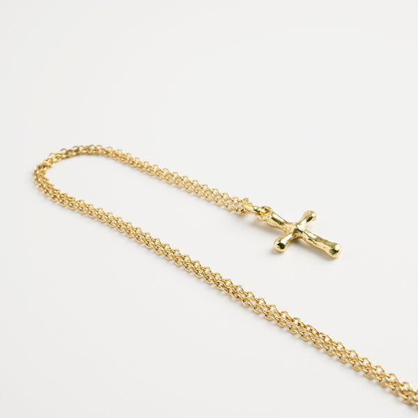 Cross b gold necklace