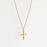 Cross b gold necklace