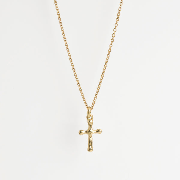 Cross b gold necklace