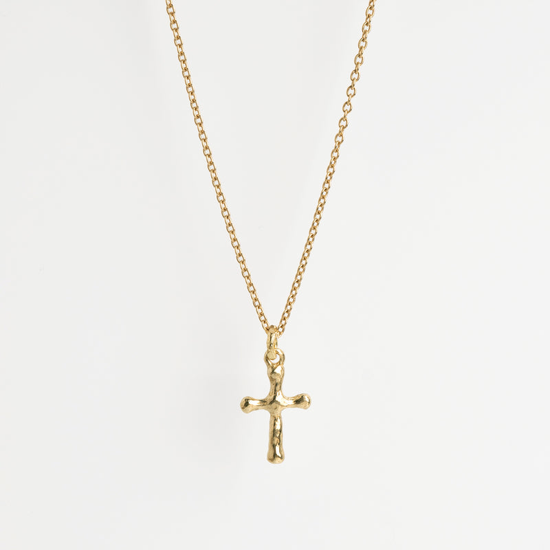 Cross b gold necklace