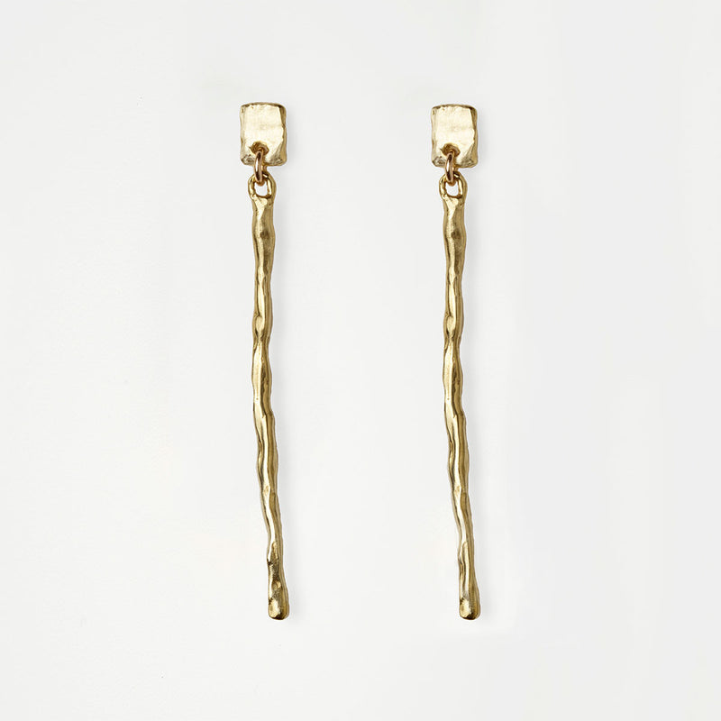 Delicate branch gold earrings