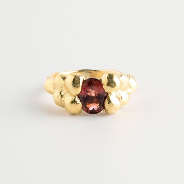Drops solitaire tourmaline gold ring