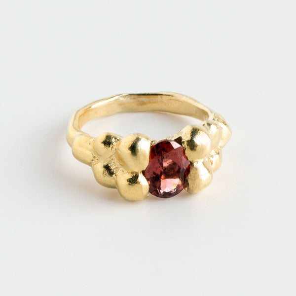 Drops solitaire tourmaline gold ring