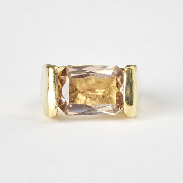 Imperial tourmaline gold ring