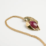 Imperial leaves ruby gold necklace
