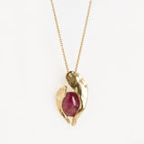 Imperial leaves ruby gold necklace