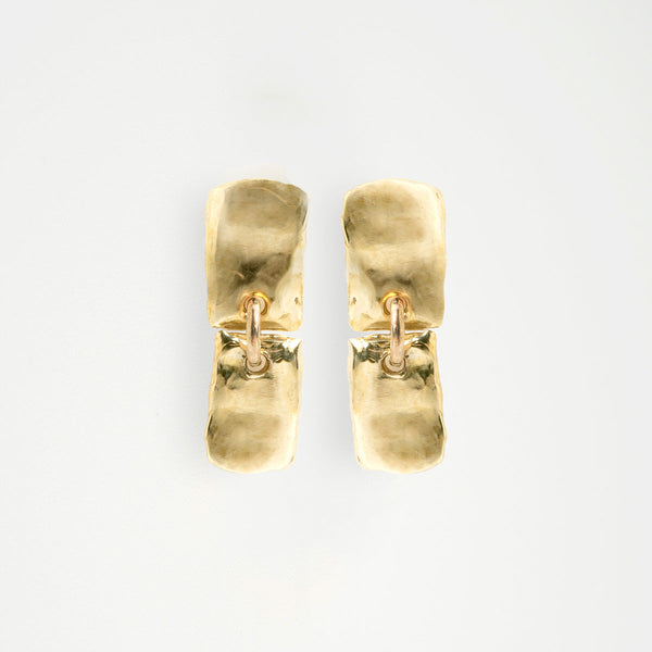 Magnetic squares gold earrings