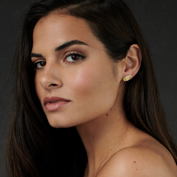 Single Leaf Gold Earrings
