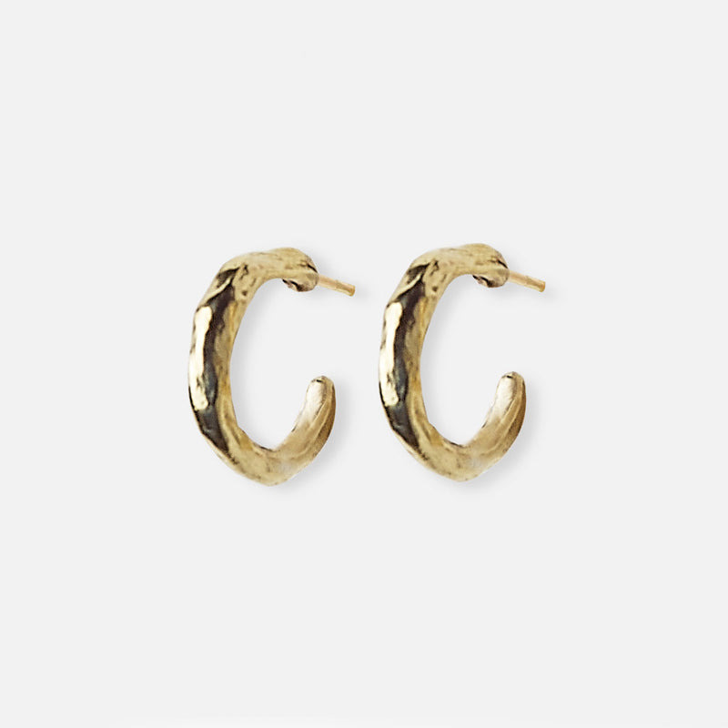 Small single gold hoops earrings