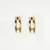 Small double gold hoops earrings