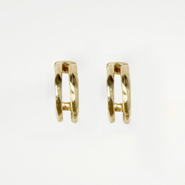 Small double gold hoops earrings