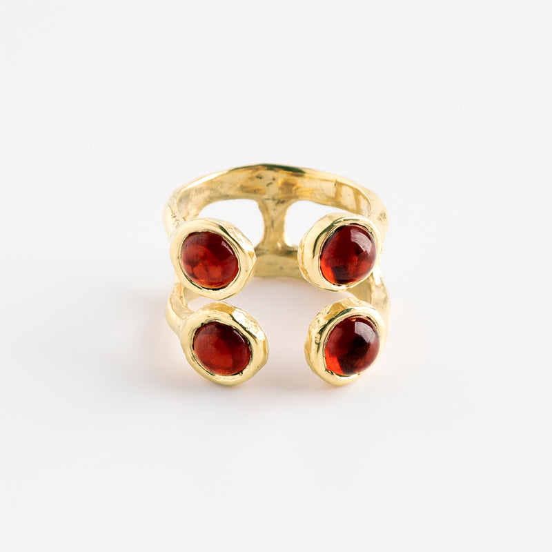 The four rocks garnets gold ring