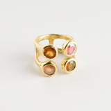 The four rocks tourmalines gold ring