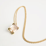 The rock large quartz gold necklace