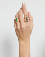 The three rocks London blue topaz glorious double gold ring