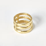Three bands gold ring