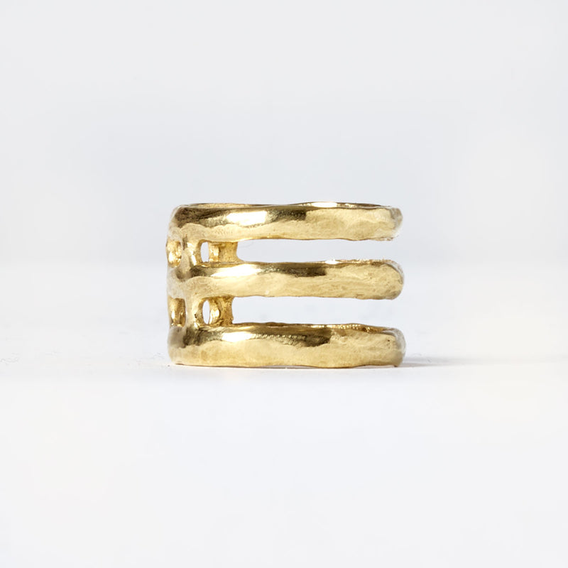 Three bands gold ring