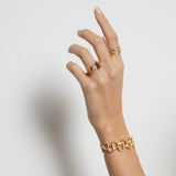 Two bands gold ring
