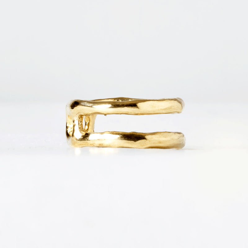 Two bands gold ring