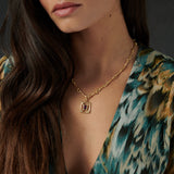 Chain II gold chain centre piece tourmaline